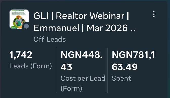 GLI realtor webinar campaigns: 411 leads, 1,742 leads and 8 leads