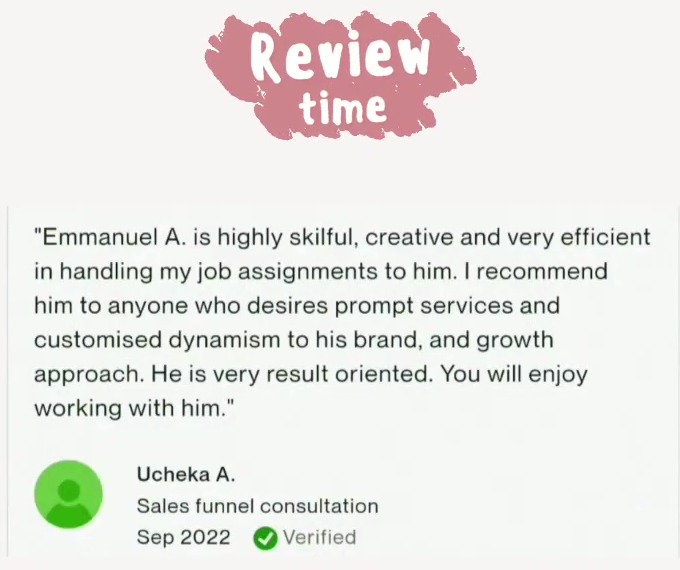 Verified platform review from Ucheka A., dated September 2022